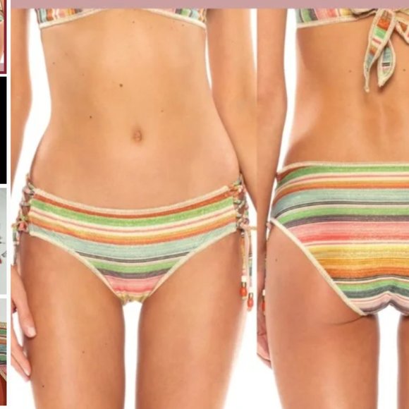 Becca West Village stripe swim bottoms, size small, worn once - Picture 3 of 4